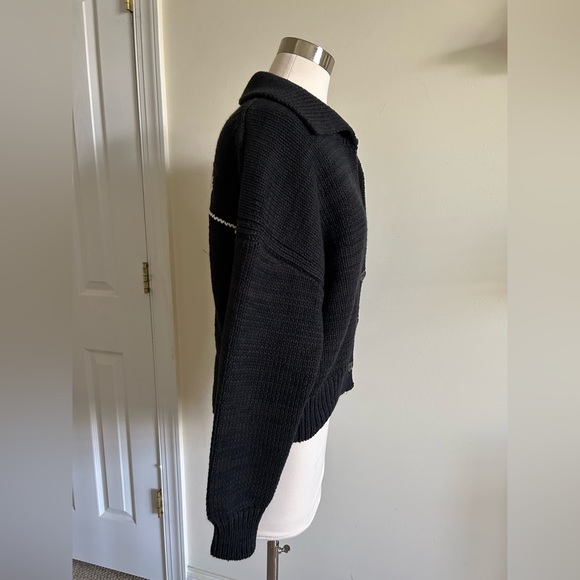 Anthropologie Maeve Collared V-Neck Cardigan Sweater graphics size S - Picture 6 of 10